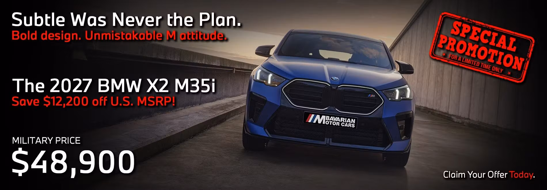 BMW Military Sales | Bavarian Motor Cars | Special Offer | BMW Sale | BMW X2 M35i