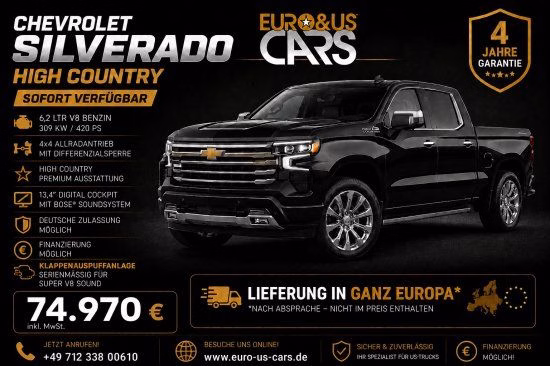 Chevrolet High Country 6,2ltr V8l MJ 2025 4 Jahre Garantie