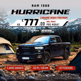 Dodge RAM Laramie Night Premium + 5 Jahre Garantie AHK + elekr. Heckklappe + Beifahrerdisplay - foto 1