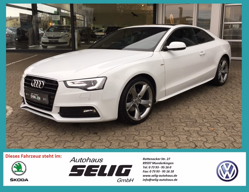 Audi A5 Coupe 2.0 TDI DPF EU6 cleandiesel, Alu, Navi, Teilleder, S-Line, ...