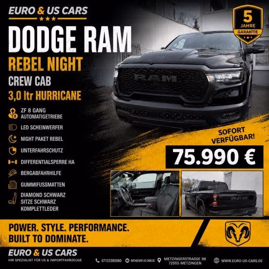 Dodge RAM Rebel Crew Cab 3,0ltr Hurricane 12 Zoll 5 J