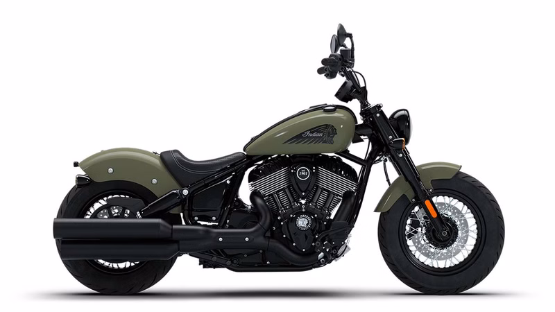 Indian Chief Bobber Dark Horse Moss Green 2026 4-Zoll-Touchscreen
