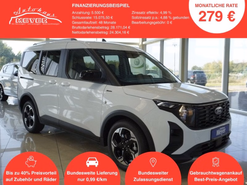Ford Tourneo Courier Active 1,0 125PS Aut.Navi/ACC/Kamera/Winterp.  **