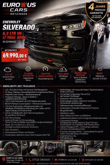 Chevrolet Silverado Trail Boss 6,2ltr MJ 2025 4 Jahre Gara
