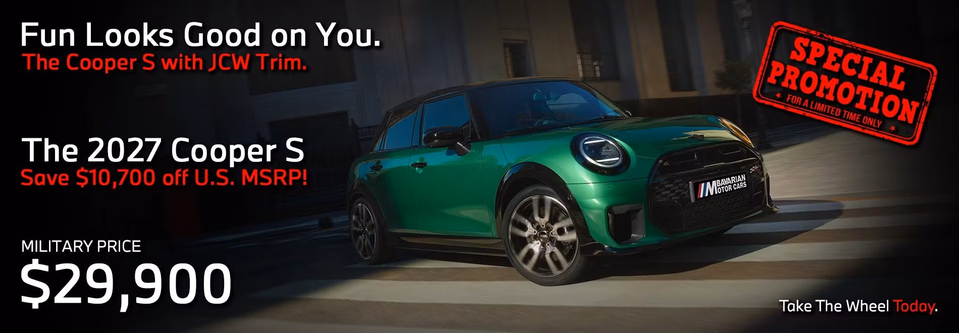MINI Military Sales | Bavarian Motor Cars | Special Offer | MINI Sale | MINI Cooper S 4 Door JCW Trim