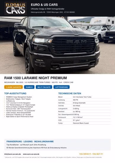 Dodge RAM 1500 Crew Laramie Night Premium Rambox Mult